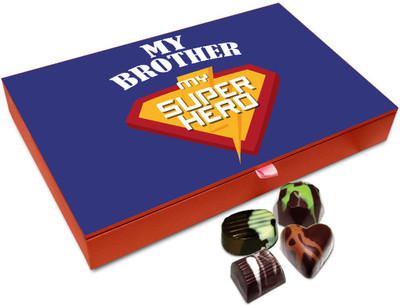 

Chocholik Raksha-bandhan Gift Box - My Brother My Super Hero Chocolate Box For Brother / Sister - 12pc Truffles(144 g)