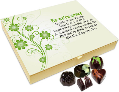 

Chocholik Friendship Gift Box - We Are Crazy Friends Chocolate Box For Friends - 20pc Truffles(240 g)