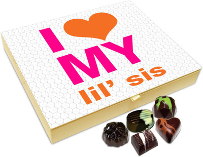 

Chocholik Rakshabandan Gift Box - I Love My Lil Sister Chocolate Box For Brother / Sister - 20pc Truffles(240 g)