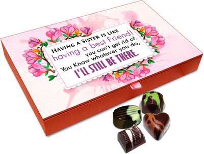 

Chocholik Rakhi Gift Box - Bitter Sweet Special Bond Chocolates Box For Brother / Sister - 12pc Truffles(144 g)