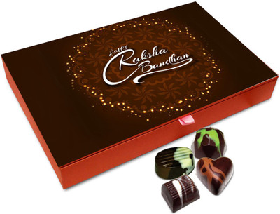 Chocholik Raksha-bandhan Gift Box - Happy Raksha Bandhan Chocolate Box For Brother / Sister - 12pc Truffles(144 g)