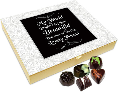 

Chocholik Friendship Gift - My World Is Brighter Because Of You Chocolate Box For Friends - 20 Pc Truffles(240 g)