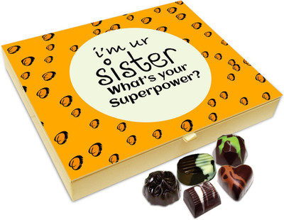 

Chocholik Rakhi Gift Box - My Sister My Superpower Chocolate Box For Brother / Sister - 20pc Truffles(240 g)