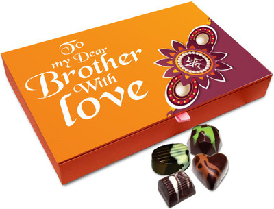 

Chocholik Rakhi Gift Box - Best Rakhi Wishes Chocolate Box For Brother / Sister - 12pc Truffles(144 g)