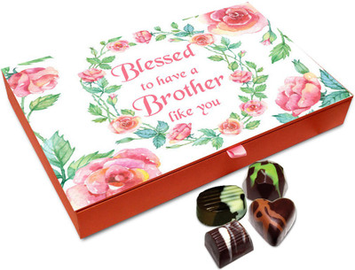 

Chocholik Rakhi Gift Box - Blessed To Have A Brother Chocolate Box For Brother / Sister - 12pc Truffles(144 g)