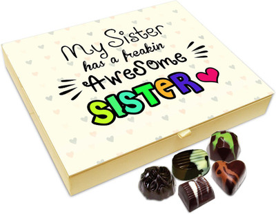 

Chocholik Rakhi Gift Box - I Have A Freaking Awesome Sister Chocolate Box For Brother / Sister - 20pc Truffles(240 g)