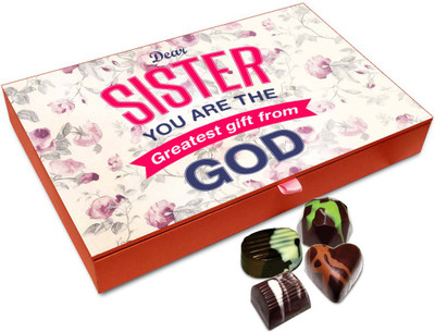 

Chocholik Rakshabandan Gift Box - Sister Are The Greatest Gift Chocolate Box For Brother / Sister - 12pc Truffles(144 g)
