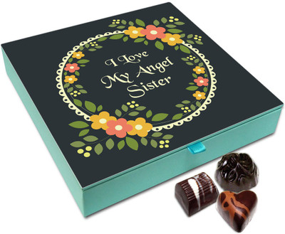 

Chocholik Rakshabandan Gift Box - I LoVE My Angel Sister Chocolate Box For Brother / Sister - 9pc Truffles(108)