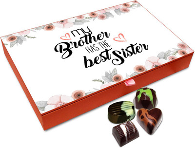 Chocholik Rakshabandan Gift Box - Lovey Dovey Chocolates For Brother / Sister - 12pc Truffles(144 g)