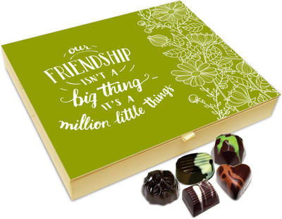 

Chocholik Friendship Gift - Our Friendship Is Combination Of Little Things Chocolate Box For Friends - 20 Pc Truffles(240 g)