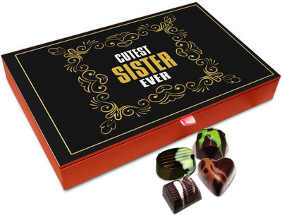 

Chocholik Rakshabandan Gift Box - Cutest Sister Ever Chocolate Box For Brother / Sister - 12pc Truffles(144 g)