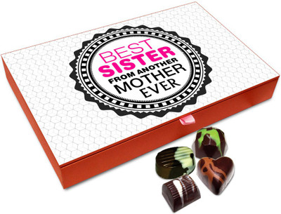 Chocholik Raksha-bandhan Gift Box - Best Sister From Another Mother Ever Chocolate Box For Brother / Sister - 12pc Truffles(144 g)