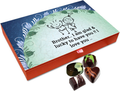 

Chocholik Rakshabandan Gift Box - I Am Glad And Lucky Chocolate Box For Brother / Sister - 12pc Truffles(144 g)
