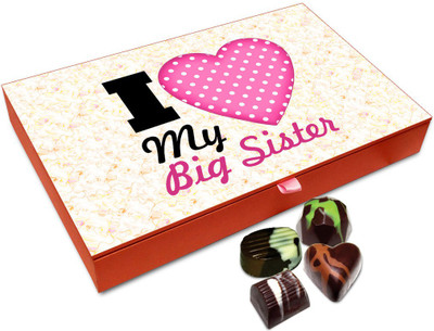 

Chocholik Raksha-bandhan Gift Box - I Love My Big Caring Sister Chocolate Box For Brother / Sister - 12pc Truffles(144 g)
