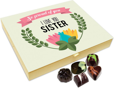 

Chocholik Rakhi Gift Box - So Proud Of You Sister Chocolate Box For Brother / Sister - 20pc Truffles(240 g)
