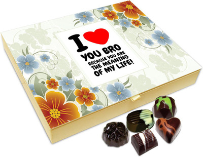 

Chocholik Rakhi Gift Box - Meaning Of My Life Chocolate Box For Brother / Sister - 20pc Truffles(240 g)