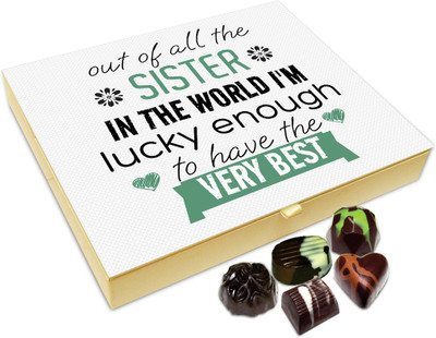 

Chocholik Rakshabandan Gift Box - I'm Lucky Enough To Have You Chocolate Box For Brother / Sister - 20pc Truffles(240 g)