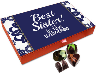 

Chocholik Rakshabandan Gift Box - Best Sister In The Universe Chocolate Box For Brother / Sister - 12pc Truffles(144 g)