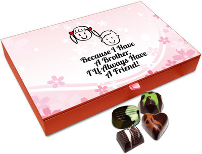 

Chocholik Raksha-bandhan Gift Box - I Have A Brother Chocolate Box For Brother / Sister - 12pc Truffles(144 g)