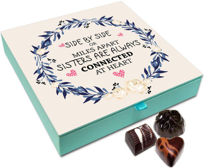 

Chocholik Rakhi Gift Box - Sister Are Always Connected Chocolate Box For Brother / Sister - 9pc Truffles(108)