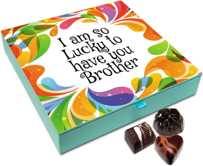 

Chocholik Rakhi Gift Box - Mouthwatering Chocolate Box For Brother / Sister - 9pc Truffles(108)