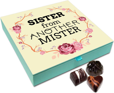 

Chocholik Rakhi Gift Box - Sister From Another Mister Chocolates Box For Brother / Sister - 9pc Truffles(108)