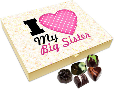 

Chocholik Raksha-bandhan Gift Box - I Love My Big Caring Sister Chocolate Box For Brother / Sister - 20pc Truffles(240 g)