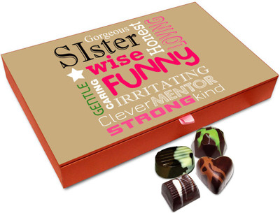 

Chocholik Raksha-bandhan Gift Box - Gorgeous Sister Chocolate Box For Brother / Sister - 12pc Truffles(144 g)