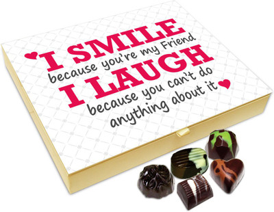 

Chocholik Friendship Gift - I Smile Because Of You My Friend Chocolate Box For Friends - 20 Pc Truffles(240 g)