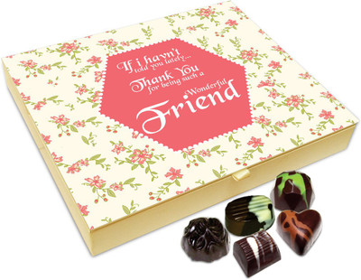 

Chocholik Friendship Gift - Thank You For Being A Wonderful Friend Chocolate Box For Friends - 20 Pc Truffles(240 g)