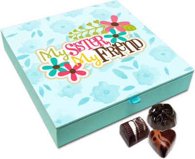 

Chocholik Rakshabandan Gift Box - My Sister My Friend Chocolate Box For Brother / Sister - 9pc Truffles(108)