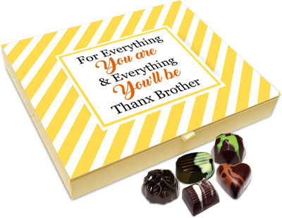 

Chocholik Rakhi Gift Box - Thanks For Everything You Are Brother Chocolate Box For Brother / Sister - 20pc Truffles(240 g)