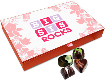 

Chocholik Rakshabandan Gift Box - Big Sis Rocks Chocolate Box For Brother / Sister - 12pc Truffles(144 g)