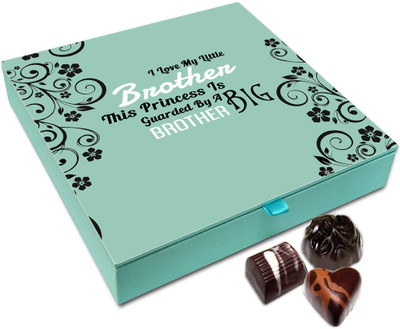 

Chocholik Rakshabandan Gift Box - Princess is Guarded By Big Brother Chocolate Box For Brother / Sister - 9pc Truffles(108)