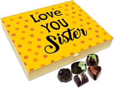 

Chocholik Rakhi Gift Box - Love You My Sister Chocolate Box For Brother / Sister - 20pc Truffles(240 g)
