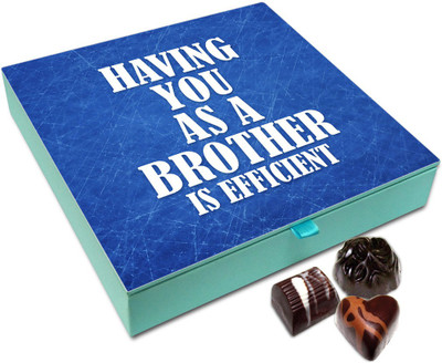 Chocholik Rakshabandan Gift Box - Having You As A Brother Chocolate Box For Brother / Sister - 9pc Truffles(108)