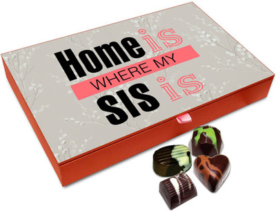 

Chocholik Raksha-bandhan Gift Box - Home Is Where My Loving Sister Chocolate Box For Brother / Sister - 12pc Truffles(144 g)