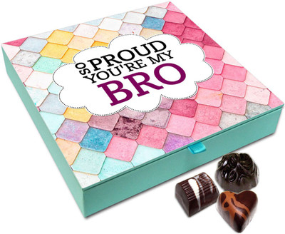 

Chocholik Rakhi Gift Box - Affectionate Sibling Love Chocolates For Brother / Sister - 9pc Truffles(108)