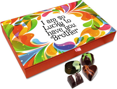 

Chocholik Rakhi Gift Box - Mouthwatering Chocolate Box For Brother / Sister - 12pc Truffles(144 g)