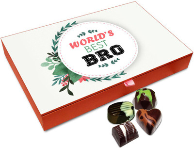 

Chocholik Rakhi Gift Box - World's Best Bro Ever Chocolate Box For Brother / Sister - 12pc Truffles(144 g)