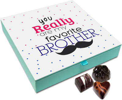 

Chocholik Raksha-bandhan Gift Box - You Are Really My Favourite Brother Chocolate Box For Brother / Sister - 9pc Truffles(108)