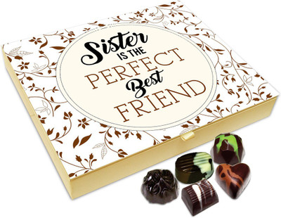 

Chocholik Rakshabandan Gift Box - Sister Is The Perfect Best Friend Chocolate Box For Brother / Sister - 20pc Truffles(240 g)