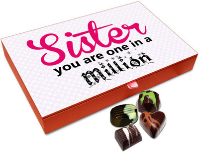 

Chocholik Rakshabandan Gift Box - Sister One In Million Chocolate Box For Brother / Sister - 12pc Truffles(144 g)