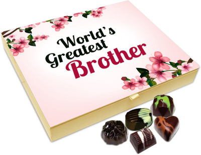 

Chocholik Rakhi Gift - World's Greatest Charming Brother Chocolate Box For Brother / Sister - 20pc Truffles(240 g)