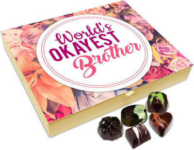 

Chocholik Raksha-bandhan Gift Box - World's Okayest Brother Chocolates Box For Brother / Sister - 20pc Truffles(240 g)
