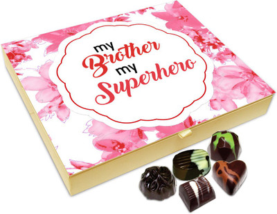 

Chocholik Rakhi Gift Box - My Brother My Superhero Chocolate Box For Brother / Sister - 20pc Truffles(240 g)