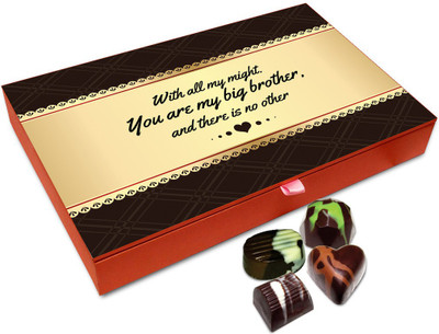 

Chocholik Rakhi Gift Box - With All My Might You Are My Big Brother Chocolate Box For Brother / Sister - 12pc Truffles(144 g)