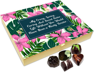 

Chocholik Rakshabandan Gift Box - Love You Crazy Sister Chocolate Box For Brother / Sister - 20pc Truffles(240 g)