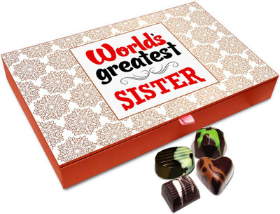 

Chocholik Rakhi Gift Box - World's Greatest Sister Chocolate Box For Brother / Sister - 12pc Truffles(144 g)