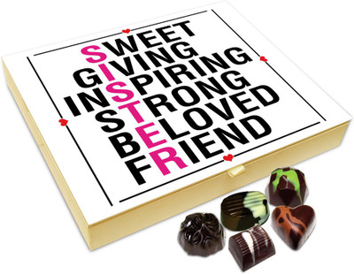 

Chocholik Raksha-bandhan Gift Box - Favour For Lovely Admirable Sister Chocolate Box For Brother / Sister - 20pc Truffles(240 g)